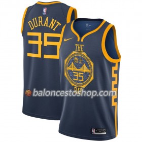 Camiseta Hombre NBA Golden State Warriors Kevin Durant 35 2018-19 Nike City Edition Navy Swingman